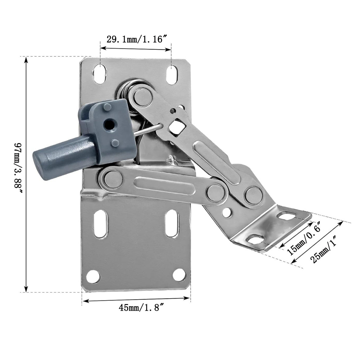 45-Degree Flip-Down Scissor Hinge with Damper for Cabinet Doors