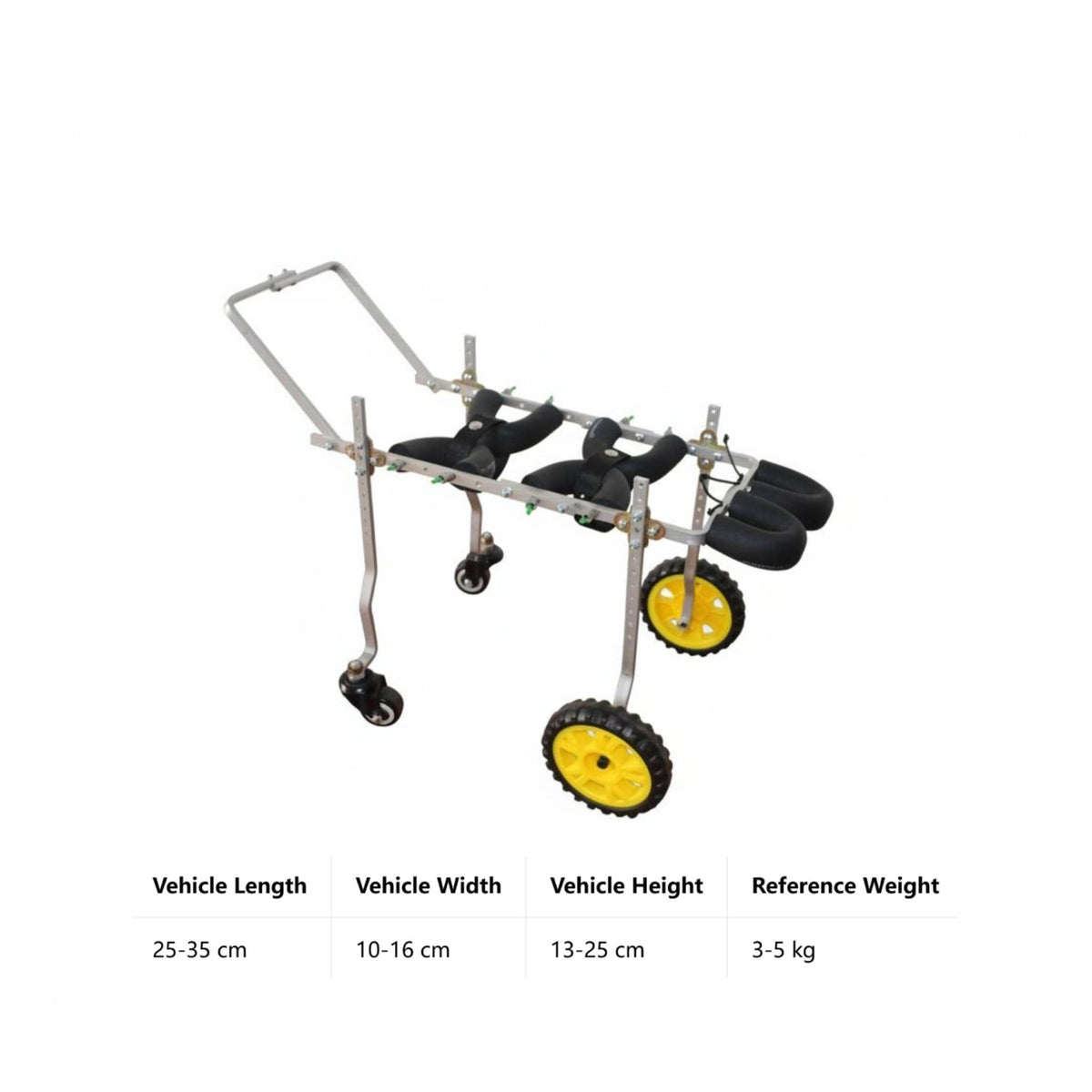Four Wheel Dog Wheelchair Lightweight Frame Pet Mobility Aid for Rehabilitation