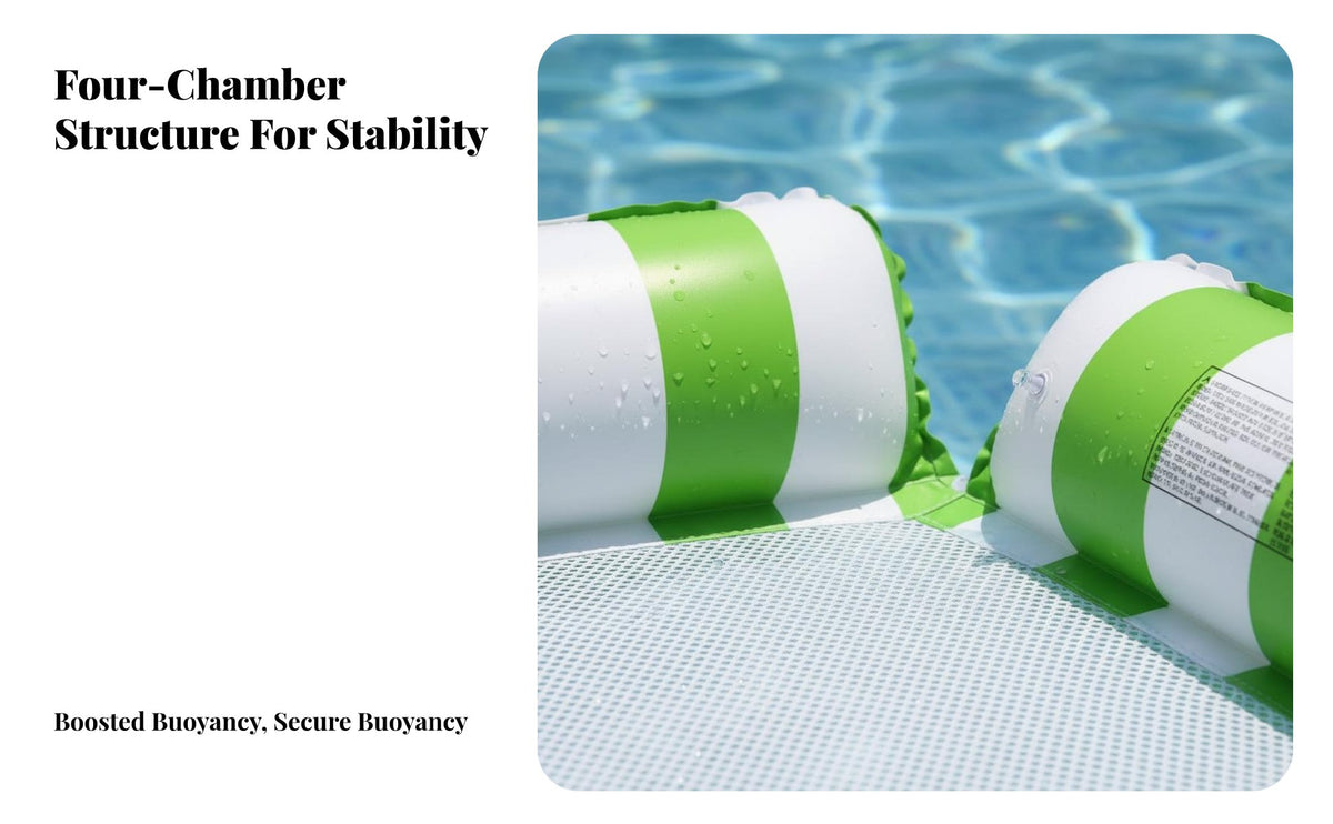 Inflatable Pool Hammock Strong Buoyancy Inflatable Mesh Float Double Use Sit or Lie Versatile Water Lounger for Kids, Adults, Beach, Lake