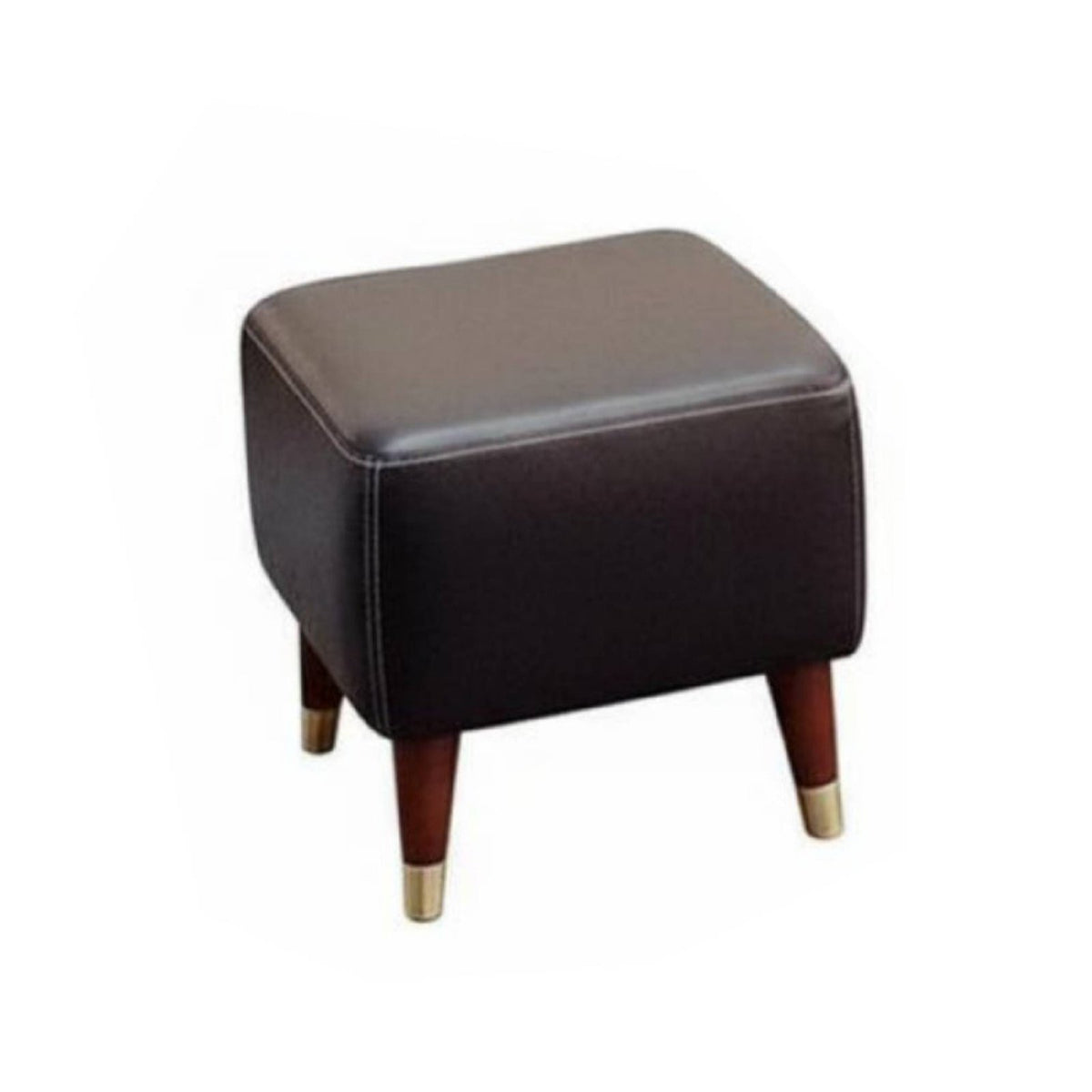 Upholstered Cube Stool Genuine Leather Footrest Multipurpose for Bedroom, Adults
