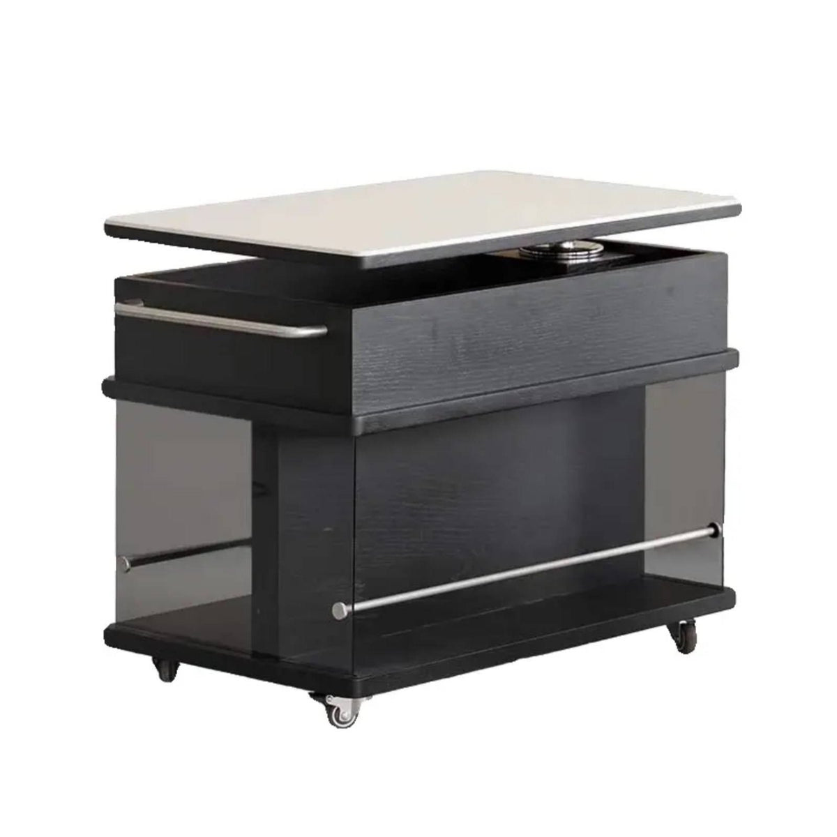 C-Shaped Rolling Table Height-Adjustable Rolling C-Shaped Table Mobile Design Easy to Clean for Apartment Dwellers, Adults