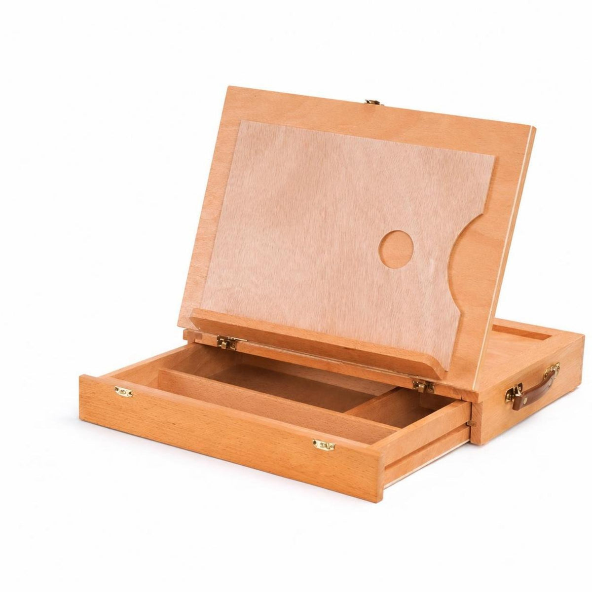 Tabletop Easel with Drawer Beechwood Table Easel with Drawer Portable Sketch Box for Students, Classroom
