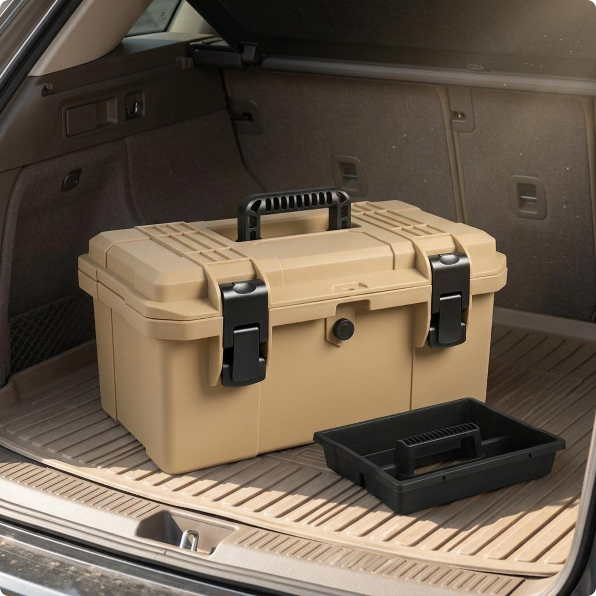 Double-Layer Tool Box Reinforced Hard Plastic Tool Top-Carry Handle Handle