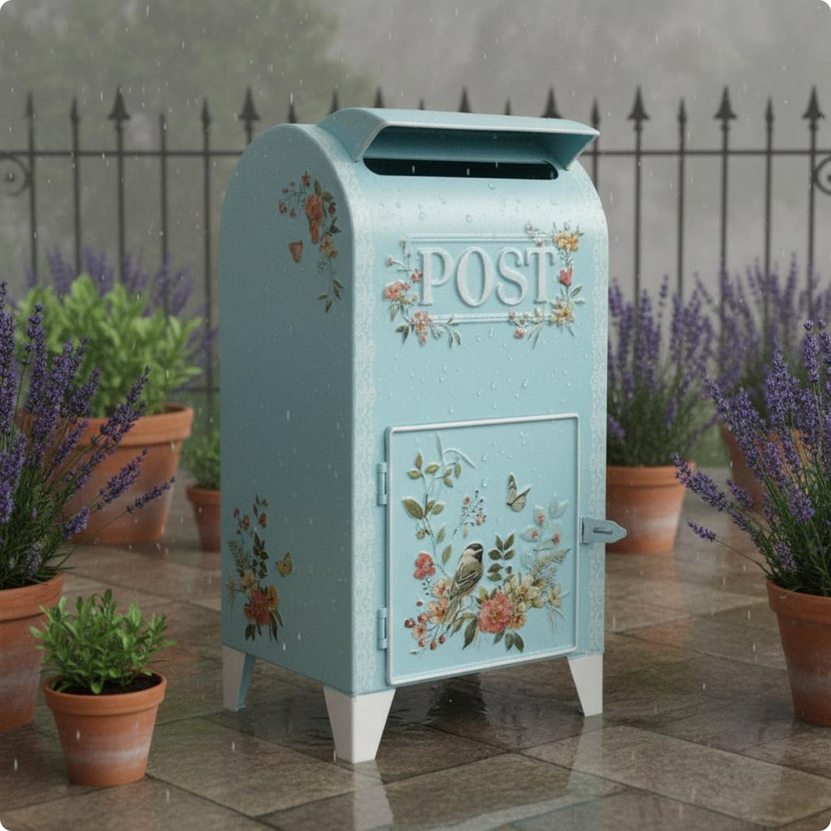 Standing Post Box Vintage Design Iron Post Box Rustic Allure