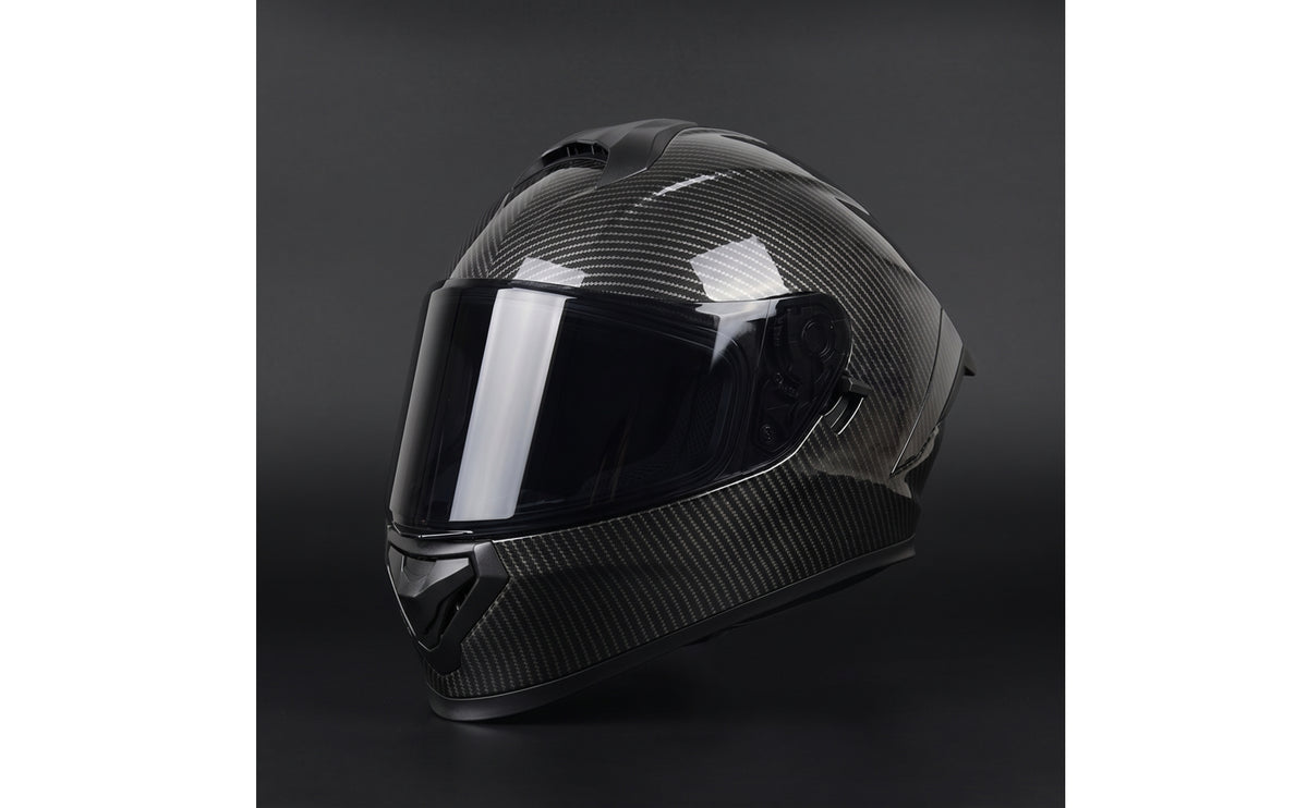 Helmet with Headset | Carbon-Fiber-Pattern, DOT Certified Helmet, for Street Riding