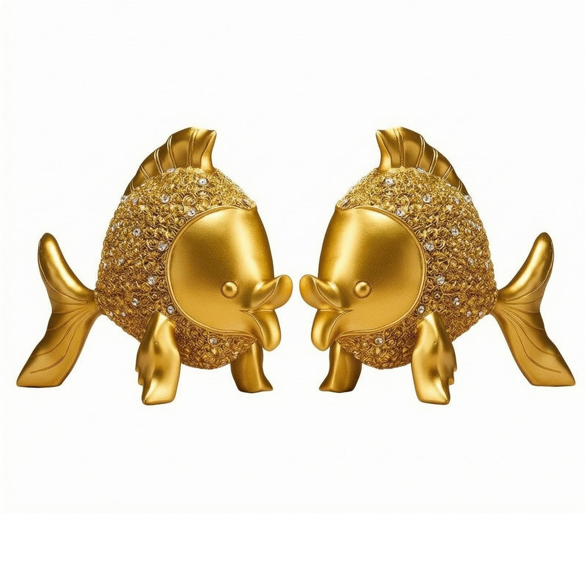 Golden fishing Figurines Textured Figurine Raised Fins Home Decor