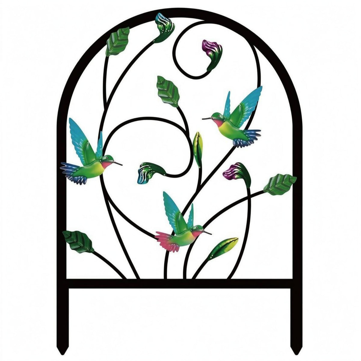 Arched Metal Garden Fence Panel Rectangular Frame Arch Garden Fence Easy to Install Decorative Scrollwork Panel