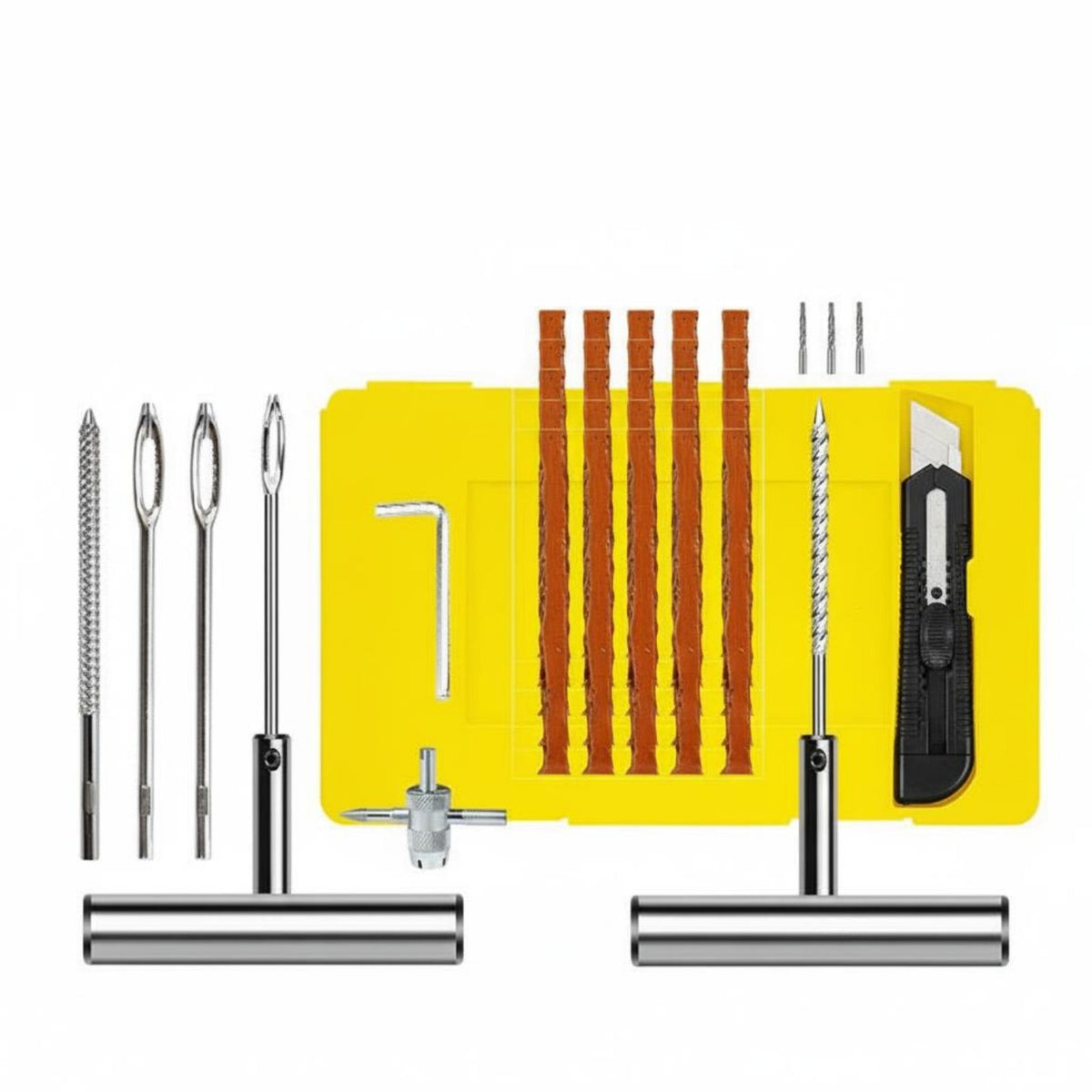 Portable Case Tubeless Tire Repair Kit Long-Lasting Motorcycle Tire Repair Tools Easy to Use for Roadside Emergency, Travel