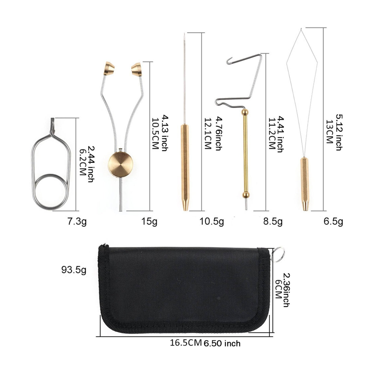 6 Pieces Fly Hook Lure Making Set Portable Fly Tying Starter Kit for Beginners