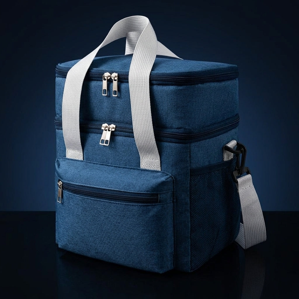 Lunch Box Tote Bag with Adjustable Shoulder Strap, Insulated Lunch Bags for Women and Men, Double Layer Oxford Cloth Cool Bag, Picnic Bag Travel