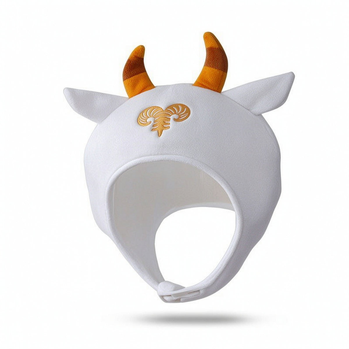 Novelty Goat Hat with Chin Strap Soft Sheep Hat with Horns for Costume Parties, Photo Shoots, Stage Performances