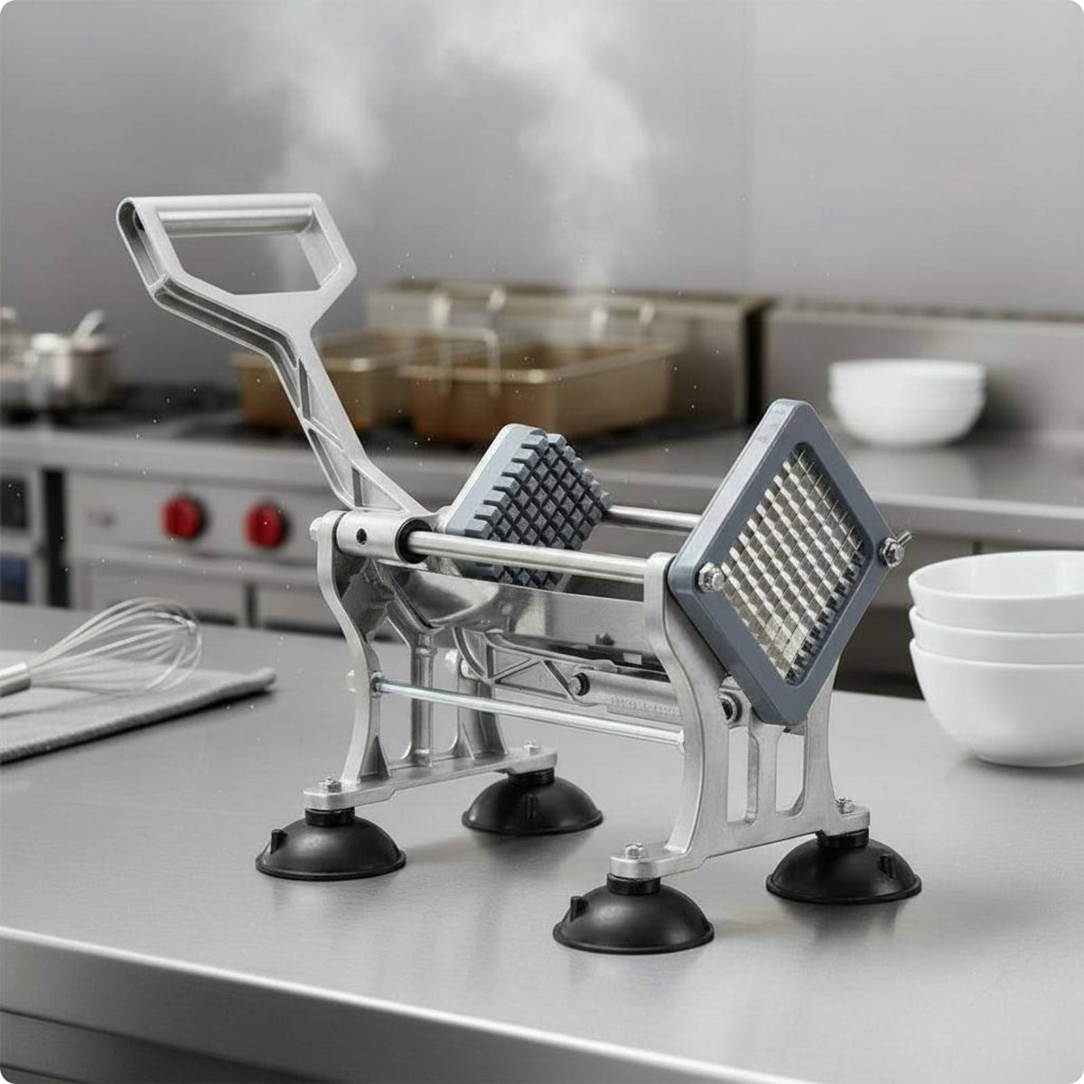 Consistent Strips French Fry Cutter Heavy-Duty Metal Body Potato Cutter Easy Clean for Restaurant