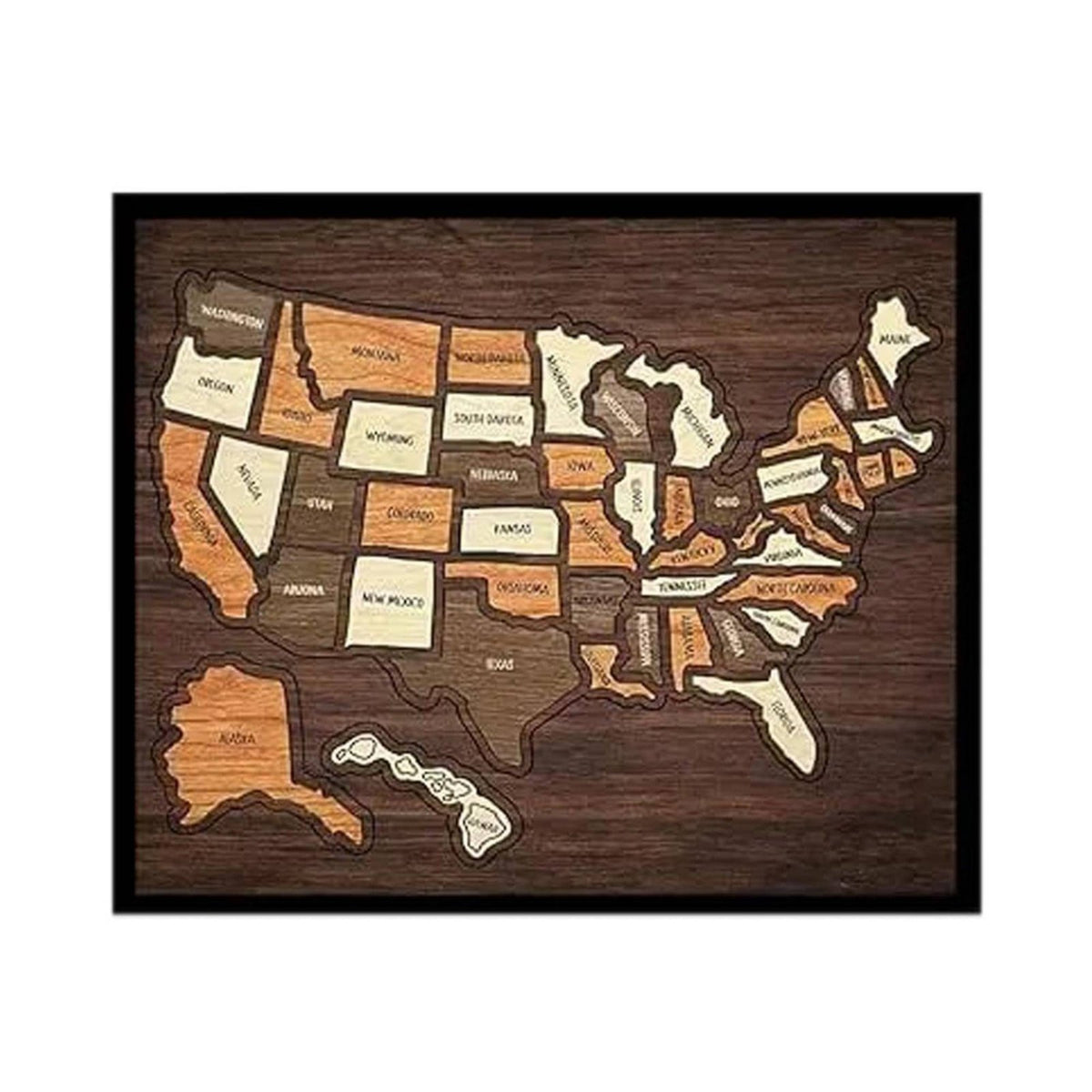 American Travel Chart Puzzle Interactive Decor American Destination Unique Gift United Regions Wall Art Puzzle for Couples