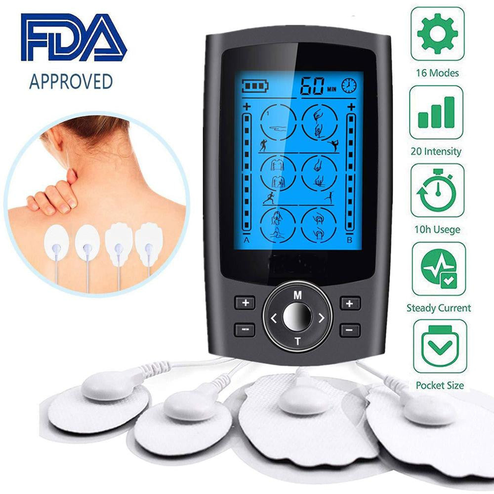 TENS Meridian Therapy Device 24 Mode EMS Massager Portable Multi-Function Muscle Stimulator (AU Plug)