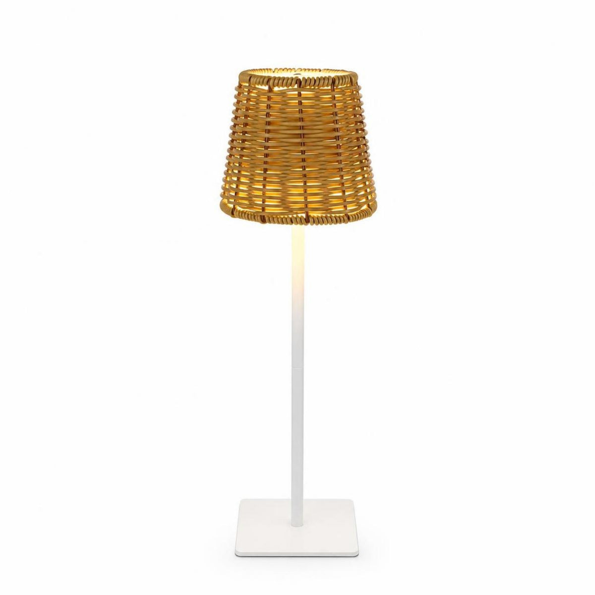 Portable Rechargeable Lamp with Rattan Shade USB-C Cordless Table Lamp with Woven Shade Boho Small for Restaurant