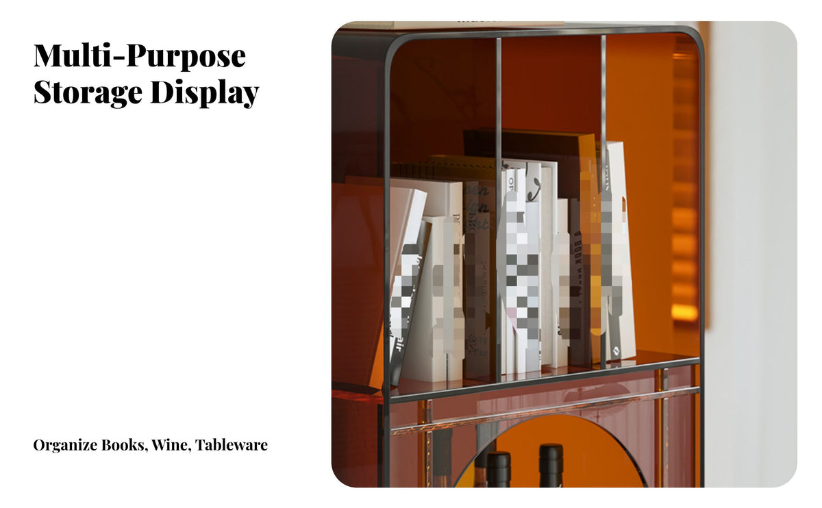 Modern Minimalist Fluted Door Storage Cabinet Multi-Functional Fluted Door Display Cabinet Multifunctional table Table Gold details for Interior Design lovers, property owners, Renters, Living Room, Entryway, Hallway, Home Office
