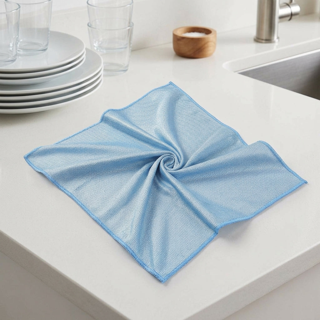 Large Microfibre Cloths for Glass, Super-Fine Microfibre Cloth and Cleaning Cloths, 30x40cm Water-Spot Resistant Sewn Border Finish