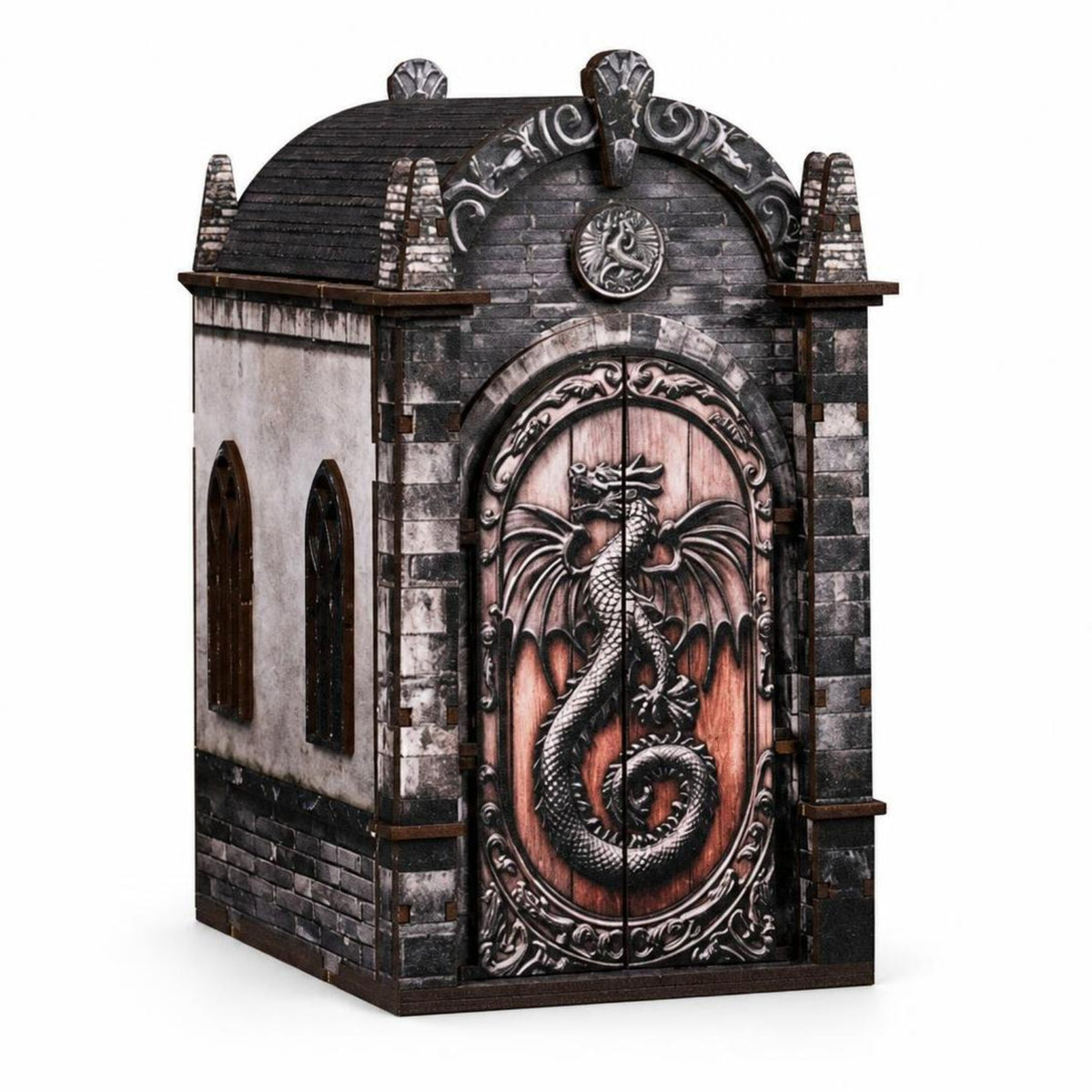 DIY Dragon Shelf Insert Scene Residence Kit Decoration Lighted 3D Wooden Puzzle Set