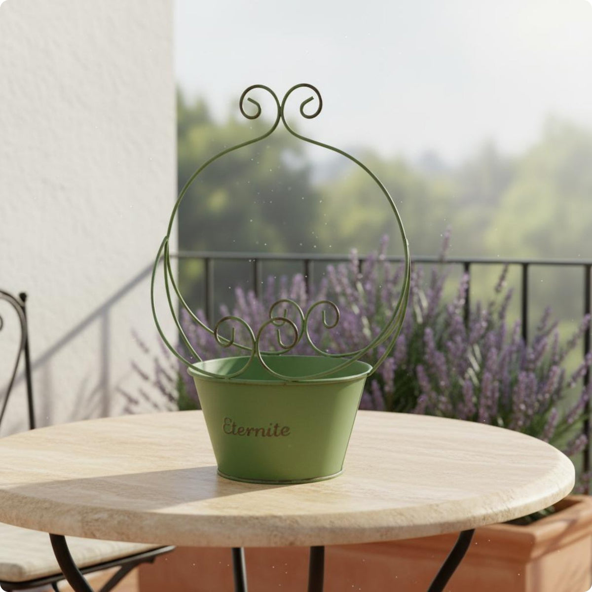 Metal Flower Container Multi Purpose Plant Holder Colorful for Balcony