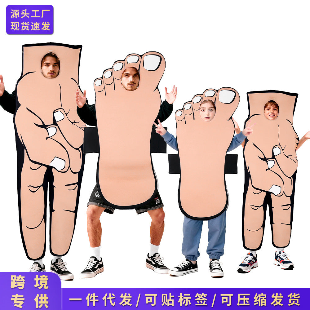 2026欧美新款舞台表演服万圣节搞怪服装cos剪刀手服装亲子海绵服