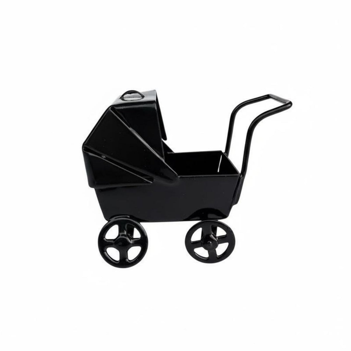 1:12 Scale Infant Carriage Realistic Detail 1:12 Scale Doll Pram Smooth Polished Metal Doll Carriage for Dioramas