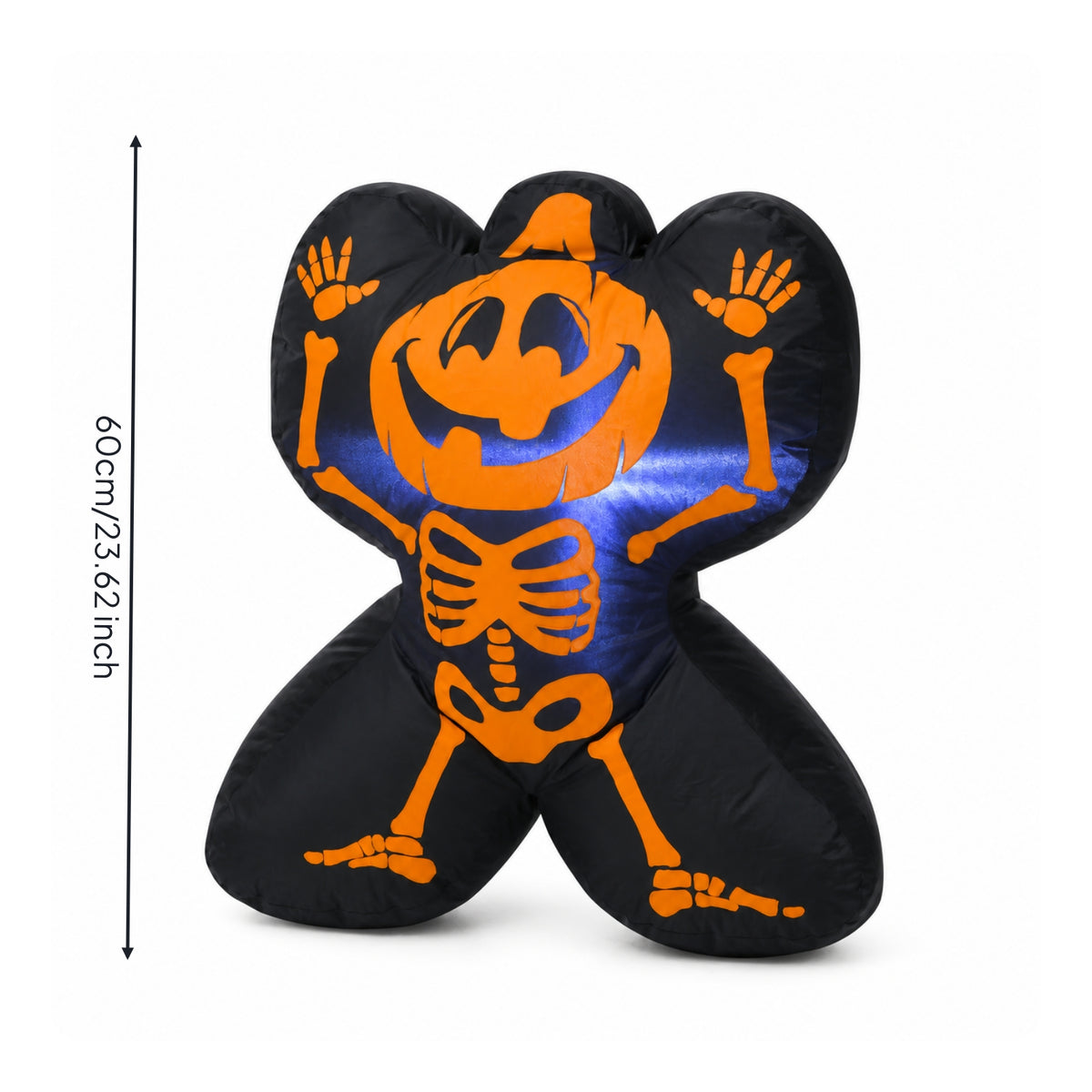 Large Inflatable Skeleton with LED Lights Freestanding Halloween Inflatable Skeleton Scary Easy to Store for Yard, Porch