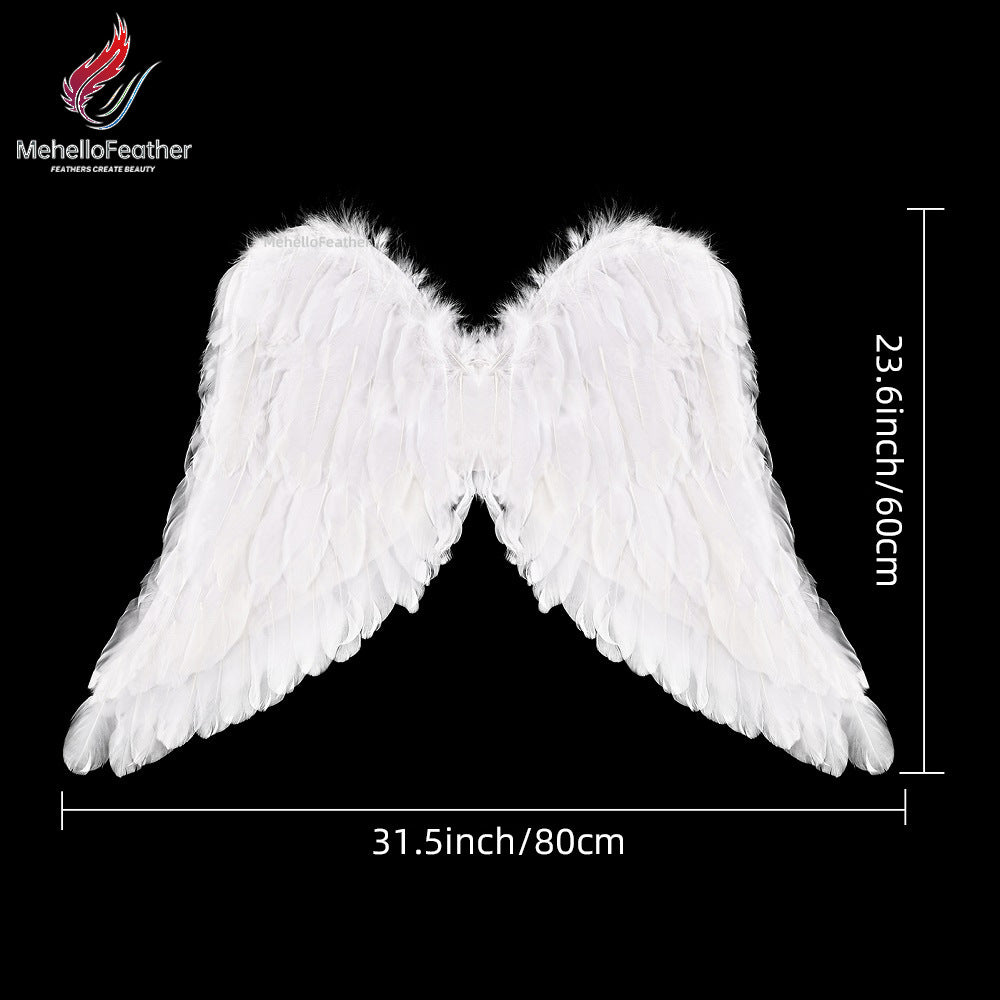 White Feather Angel Wings Props for Halloween Cosplay, Stage Performance, Photography Decoration