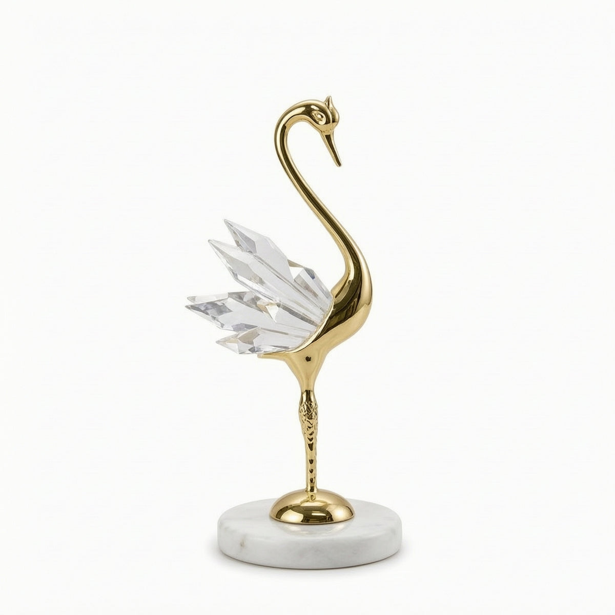 Swan Ornament with Crystal Wings Elegant Swan Figurine Timeless for Homeowners