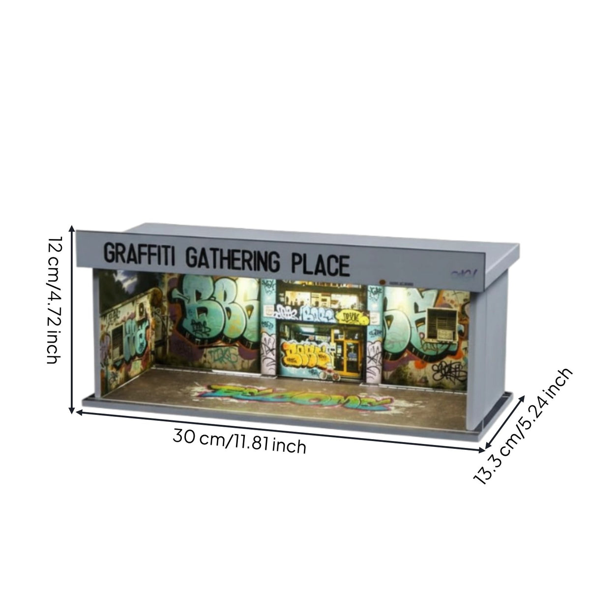 Lighted Model Car Display Box Dustproof LED Workshop Display Case Dust-Resistant 1:64 Scale Garage Diorama for Hobbyists, Office Desk, Man Cave