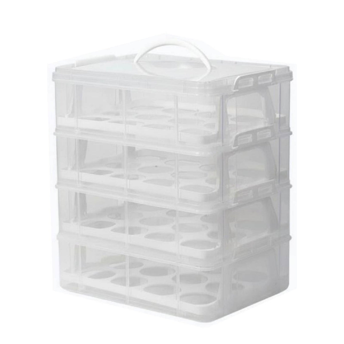 Stackable Cupcake Carrier Reusable Multi-Layer Dessert Box Clear View Tiered Food Storage Holder for Caterers, Potluck, Picnic