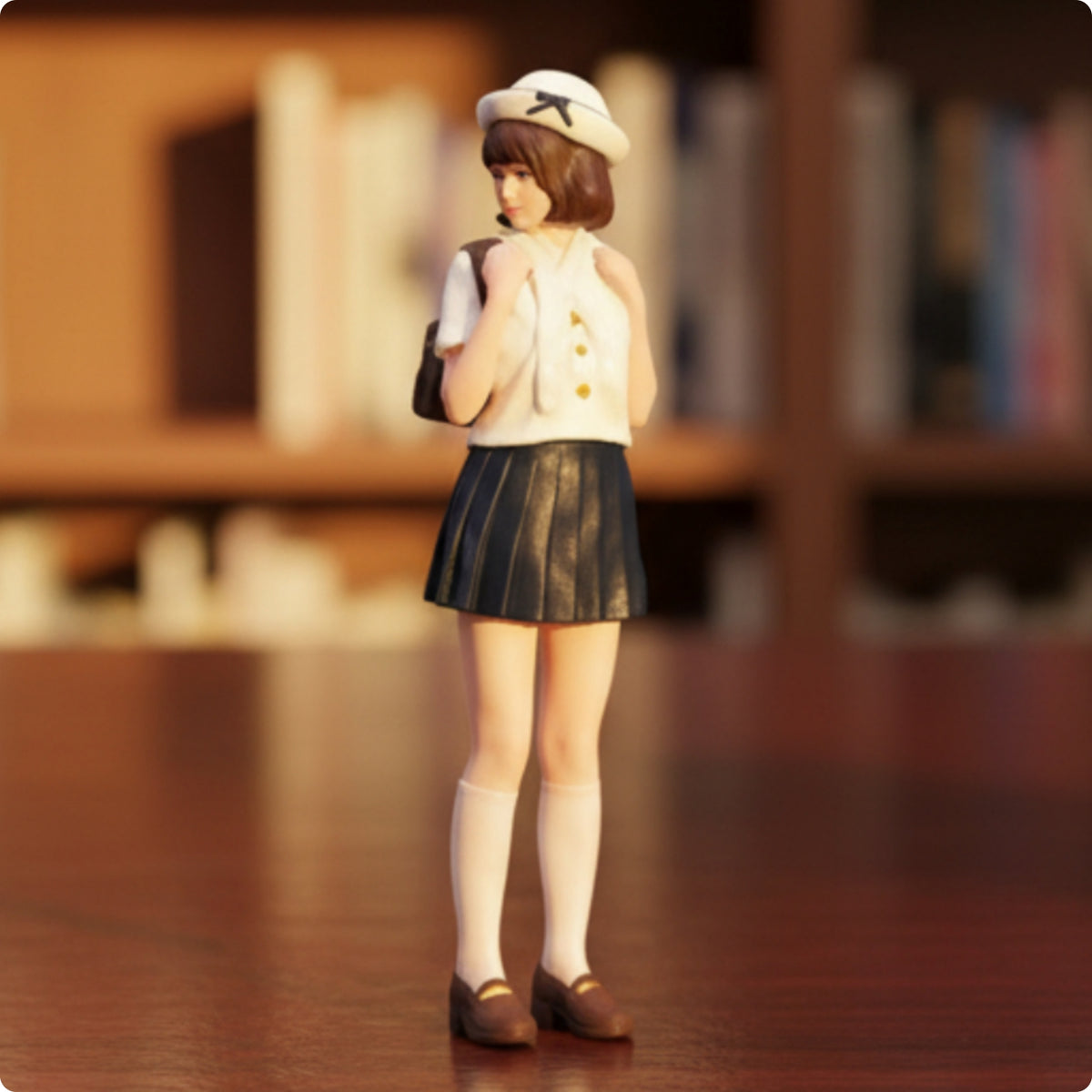 Miniature Female Figurine Pleated Skirt Lady Miniature Figure Fine Workmanship