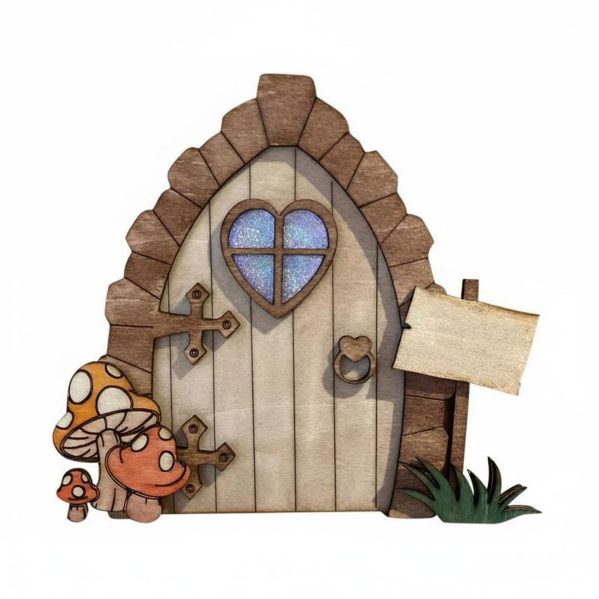 1 Piece Diy Fairy Door Miniature Gnome Boxwood Ornament Wooden Blank Sign Rustic Door Suitable for Home Decoration Garden Stairs Creative Living Space