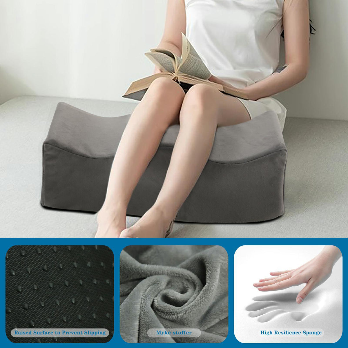 Office Footrest Cushion for Chair - Plush Leg Support Pillow
