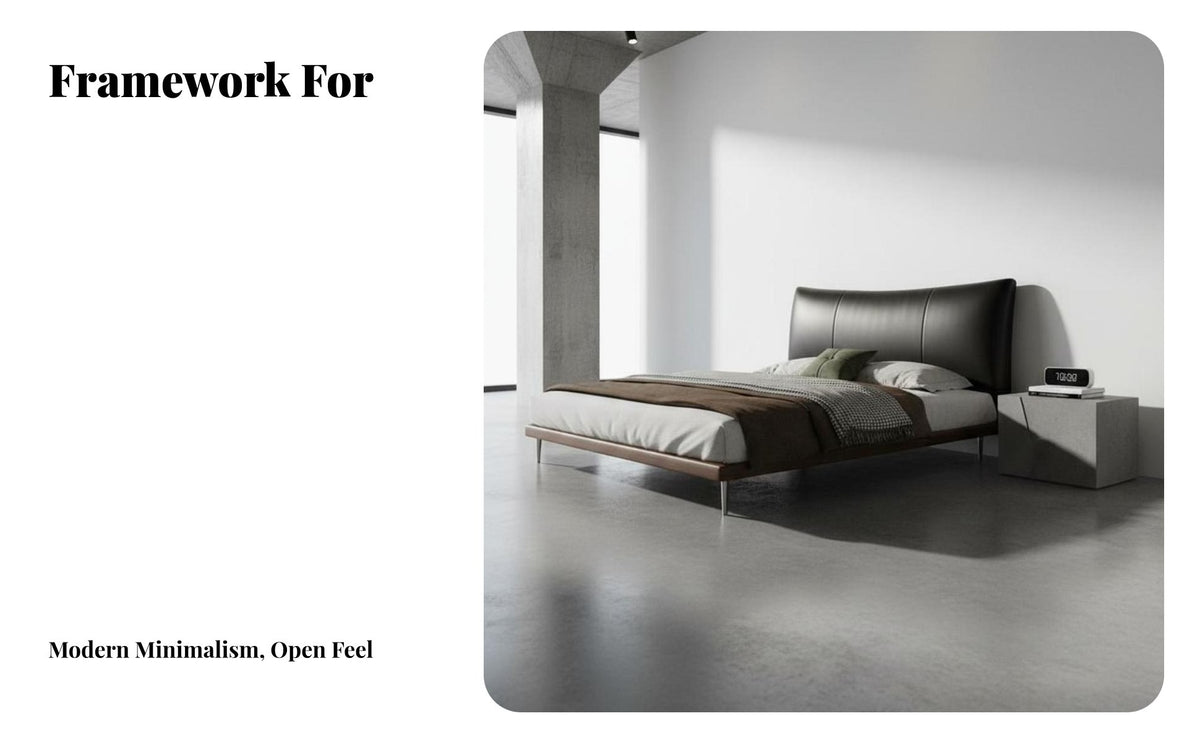 Floating Bed Frame Italian Design Bedroom Furniture Headboard for Homeowners, partners, Apartment, Guest Room, studio apartment