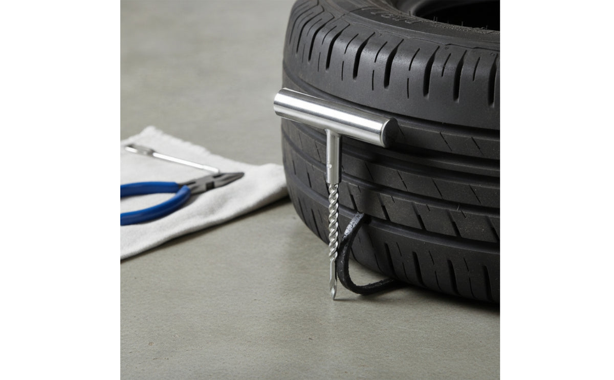 Tire Repair Tool Kit with Full Kit Tire Repair Kit with Case Complete for Truckers, Motorcyclists, Garage, Unpaved Terrain