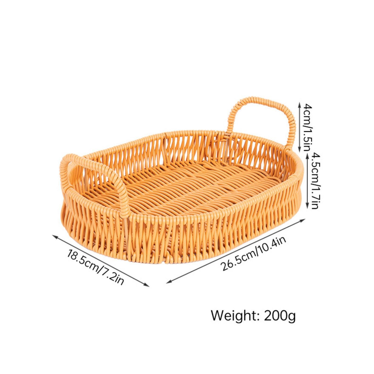 Woven Serving Tray Loop Handles Home Decor Natural Texture