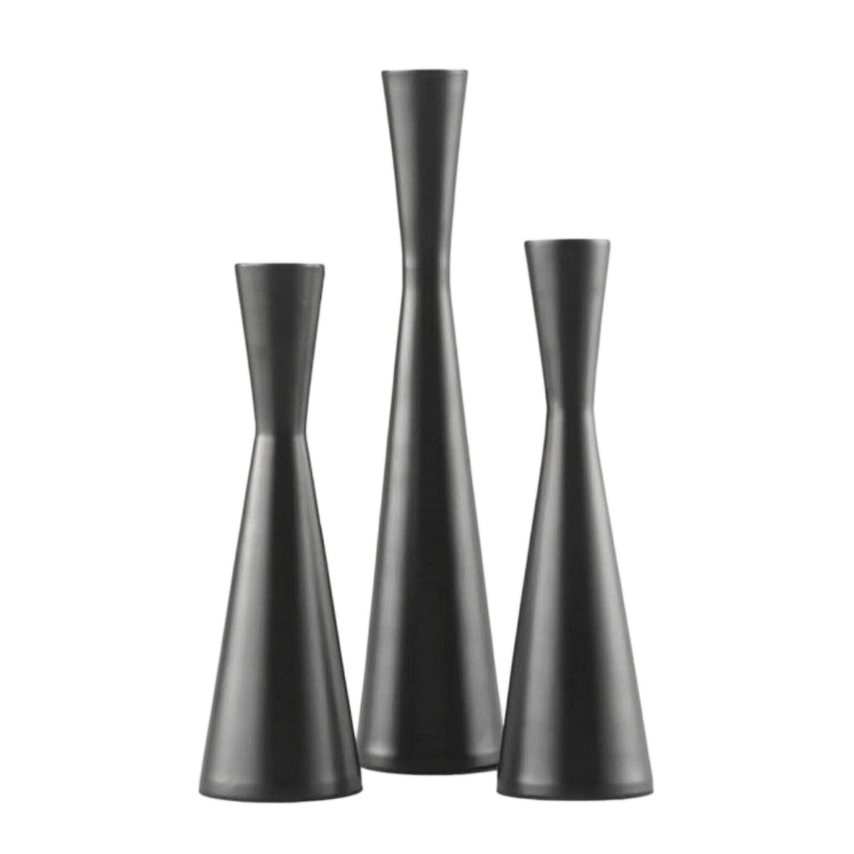 3 Pieces Candlestick Holder Set Hourglass Taper Candle Holder Decorative