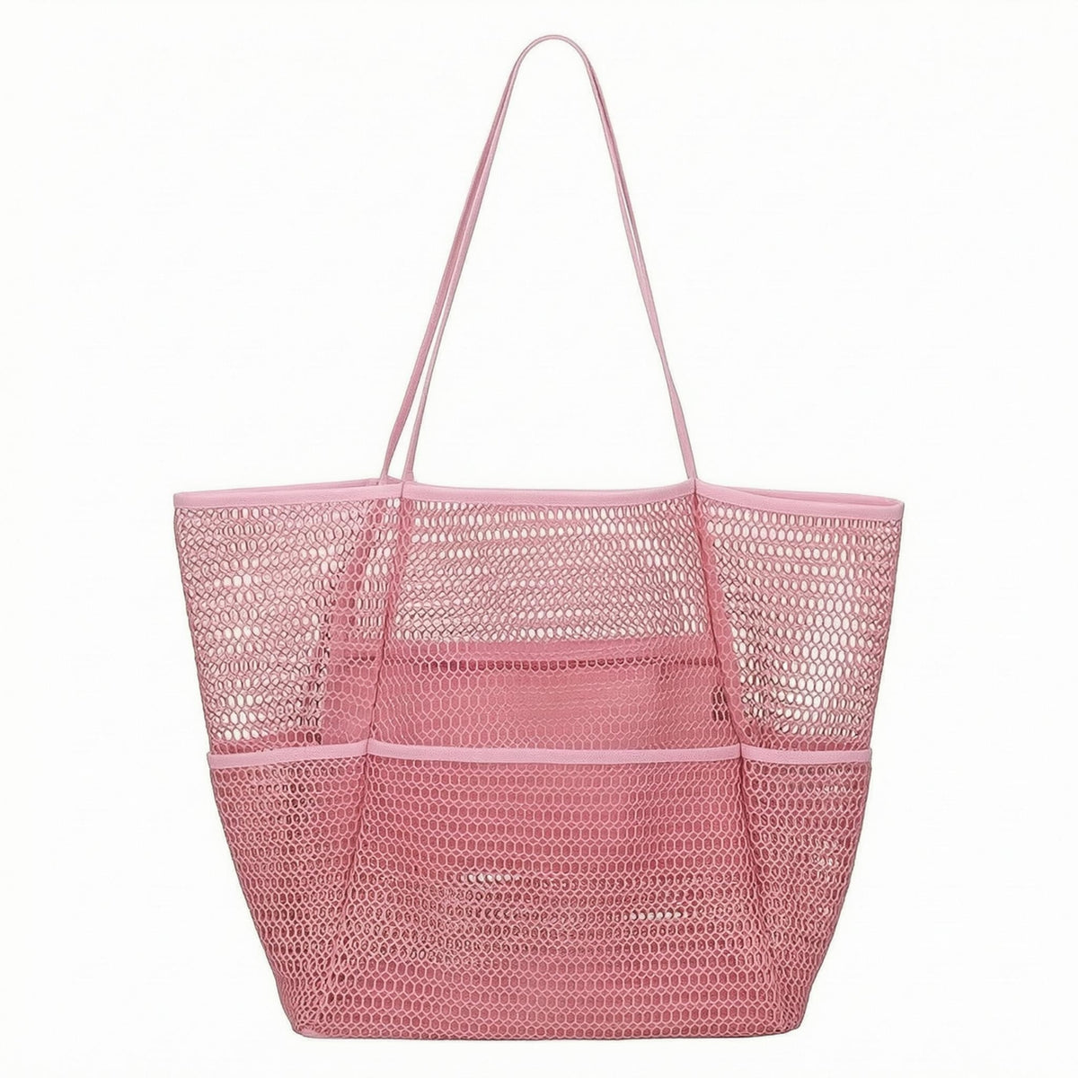 Lightweight Mesh Beach Tote Exterior Pockets Pocketed Beach Tote Transparent