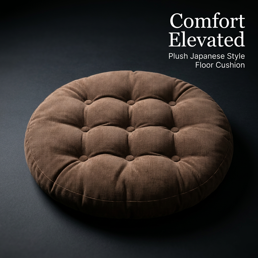 Large Floor Cushion Home Decor, Tufted Breathable Cushion for Floor Seating, Round Floor Pillow Apartment Dweller, Meditation Cushion Thick Padding