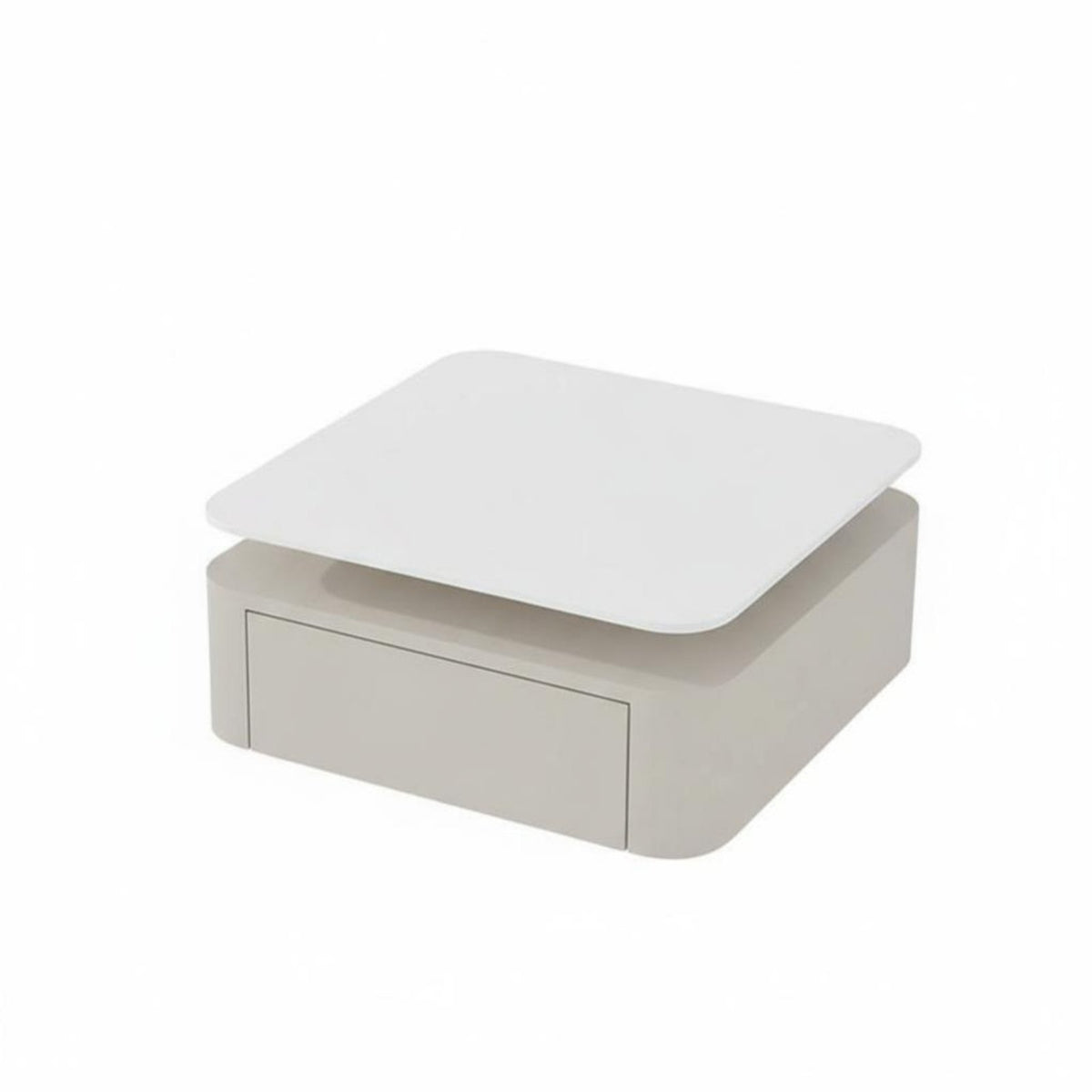 2-Tier Rotating Coffee Table Minimalist Design Rotating double-tiered Table Space-Saving Easy to Clean for residents
