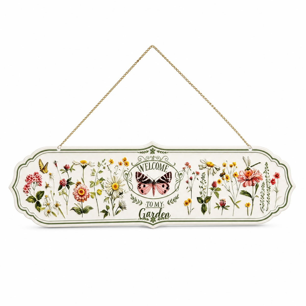 Floral Bird Sign Chain Hanger House Decoration Outdoor for Porch