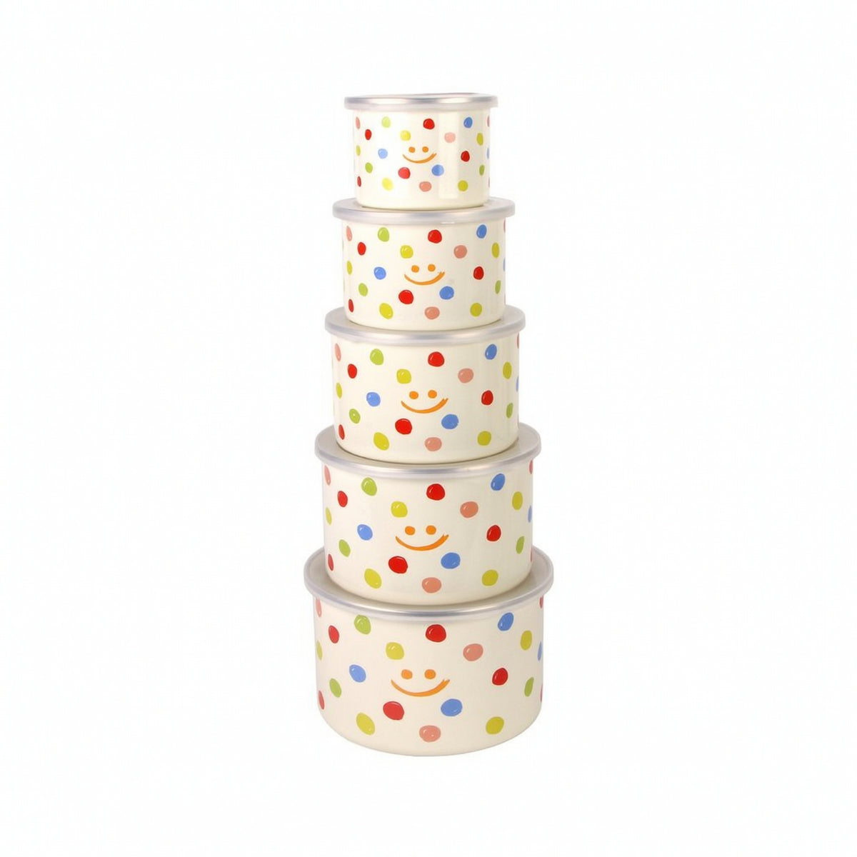 5 Pieces Enamel Bowls with Lids Lidded Enamel Bowl with Lid Sturdy for Meal Prep