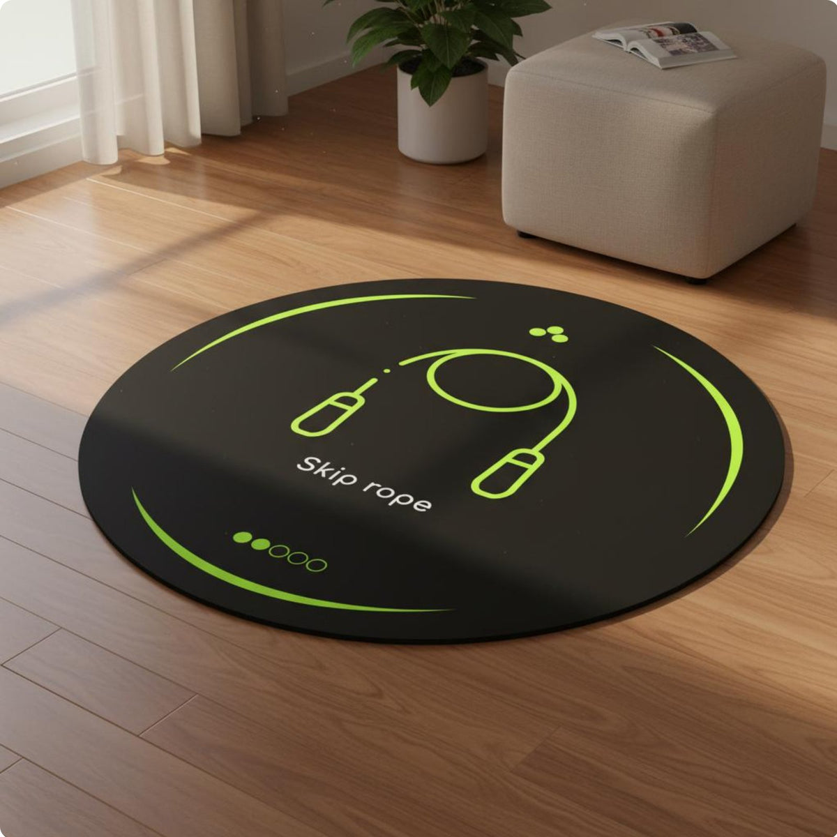Round Jump Rope Mat Portable Shock Absorbing Exercise Pad Lightweight