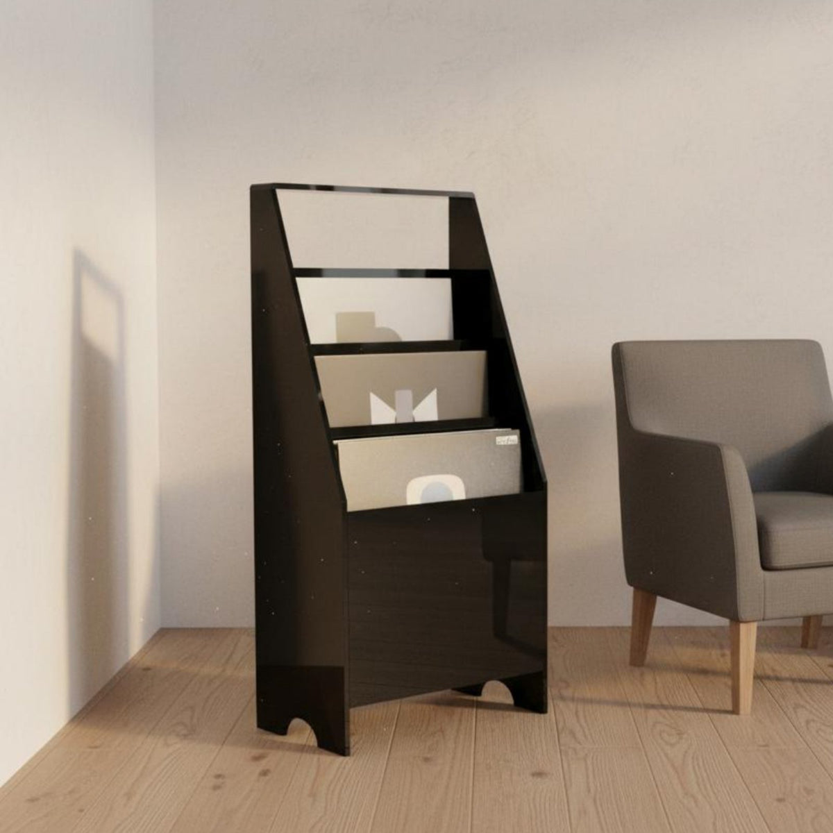 Vinyl Album Storage Rack Easy Browsing Spacious Capacity for Home Decor