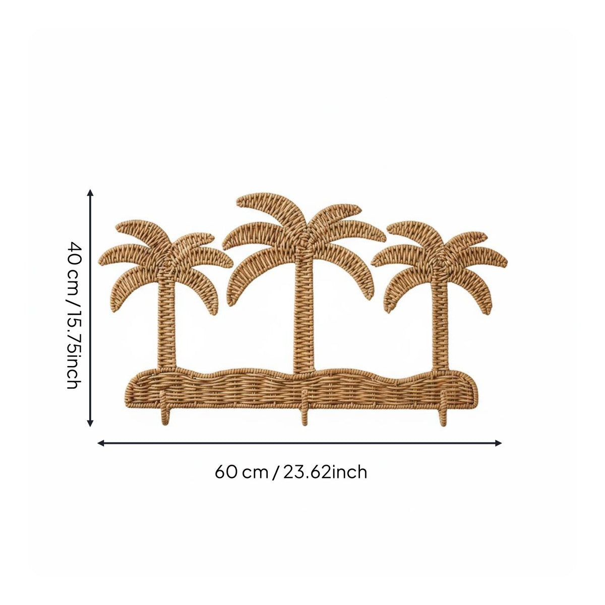 Woven Palm Hook Storage Space Saving Home Decor for Entryway, Bedroom