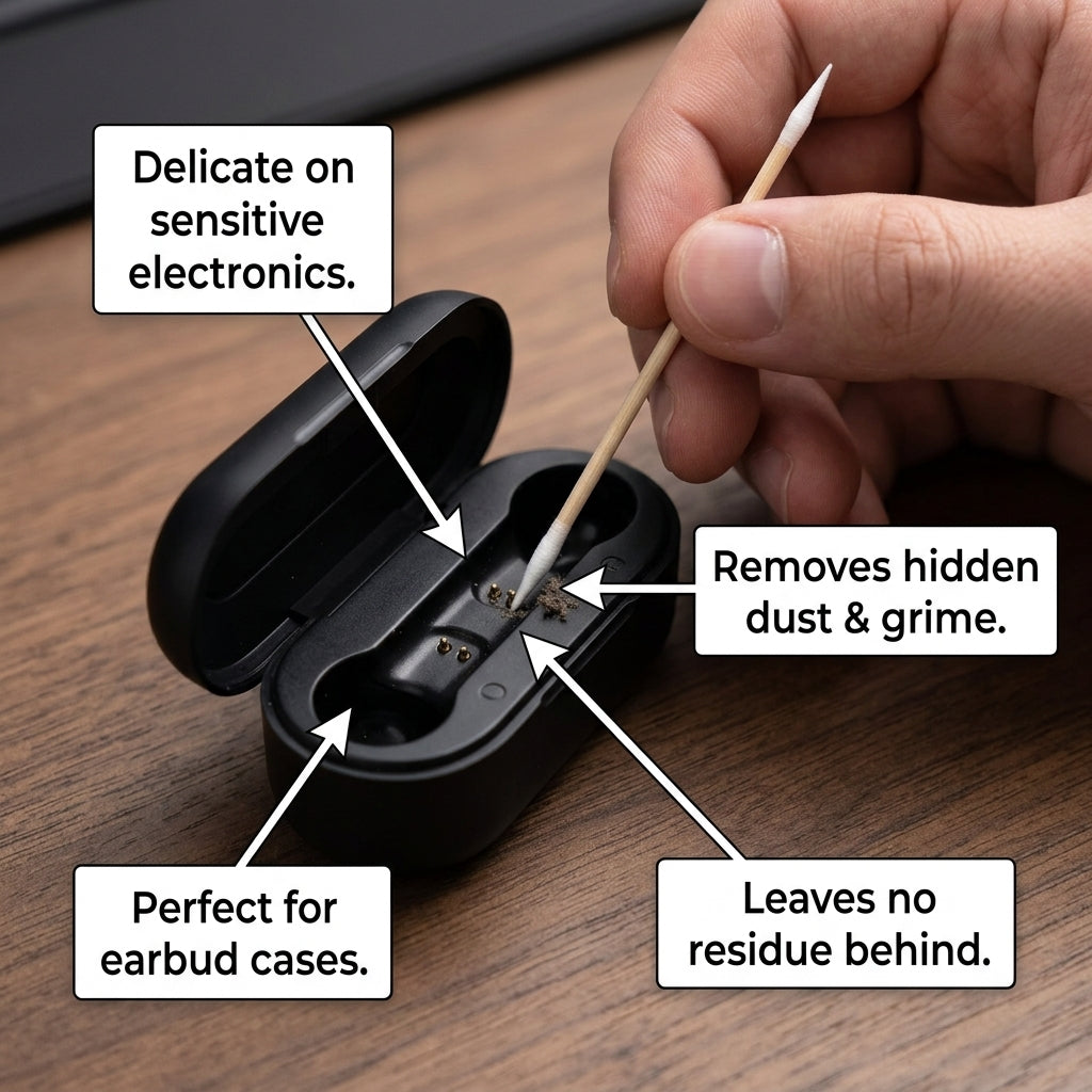Phone Cleaning Kit for Crevices with Brush and Swabs, Multi-Function Cleaning Tools for Speaker Holes Earphone Dust Remover