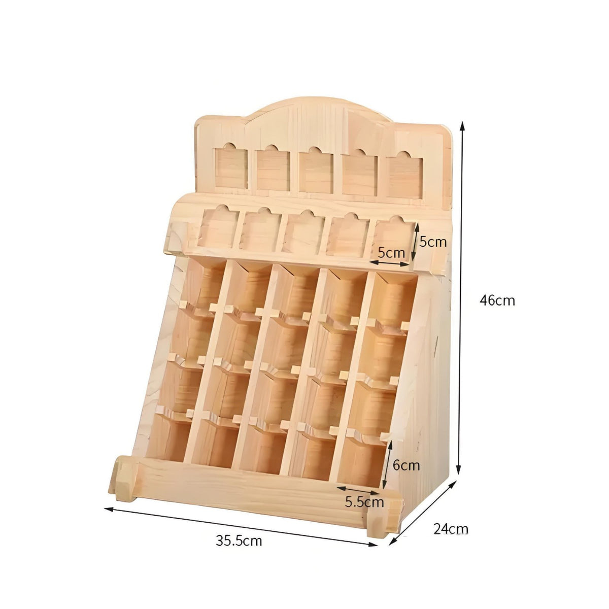 Wooden Card Display Stand Tabletop Layered Wooden Display Designed for Desk