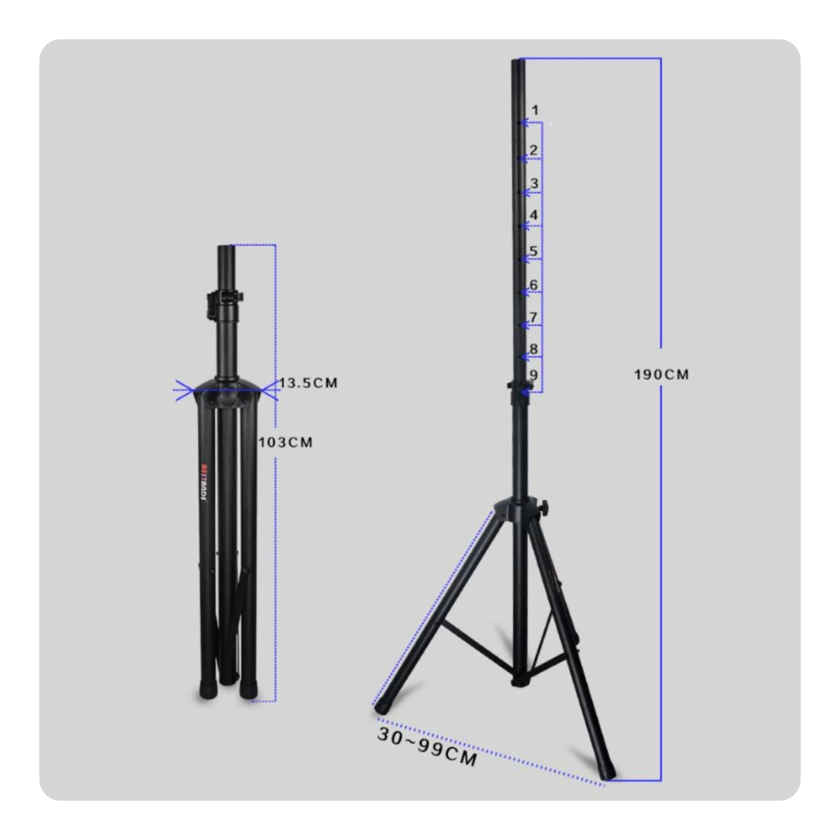 6 Pieces Tripod Speaker Stand Sturdy Steel Audio Gear High Weight Capacity
