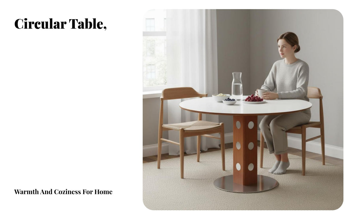 Space-Saving Round Pedestal Table Nordic Design circular table with Tripod Base Modern design Household Furniture Minimalist for Small Apartment Dwellers, Families, Homeowners, Dining Room, Home, Kitchen, Morning Dining Corner