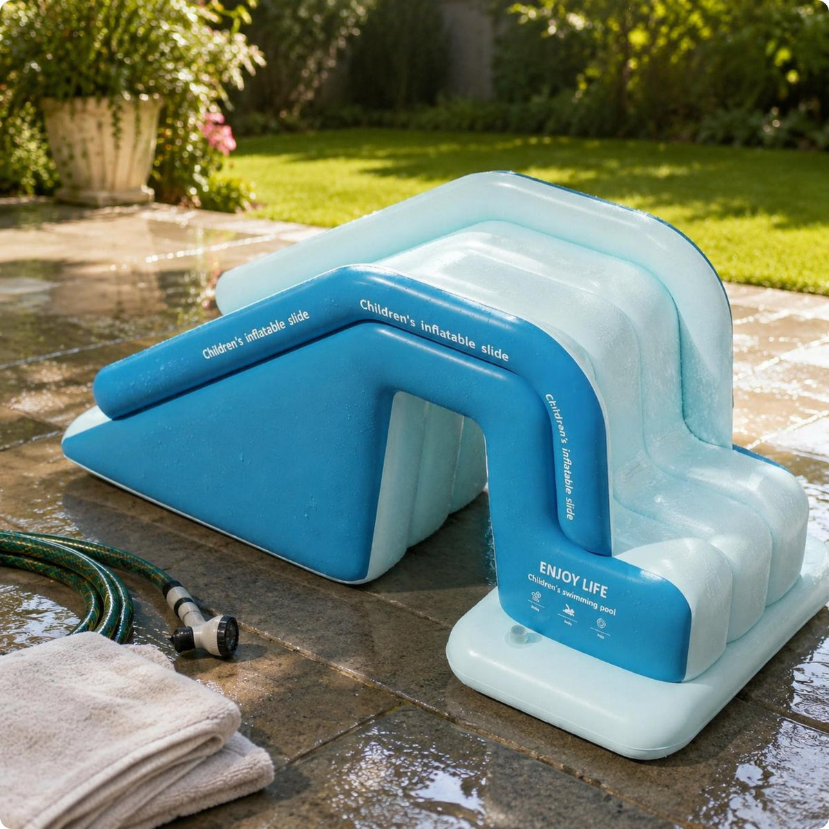 Inflatable Pool Slide Foldable Kids Splash Pool Large Size for Patio